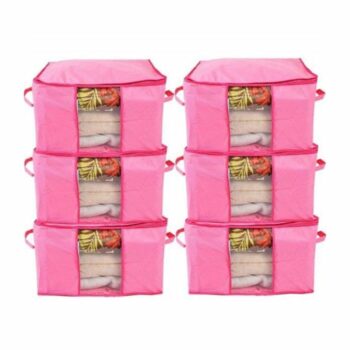 Underbed Storage Bag, Storage Organizer, Blanket Cover with Side Handles (Set of 6)