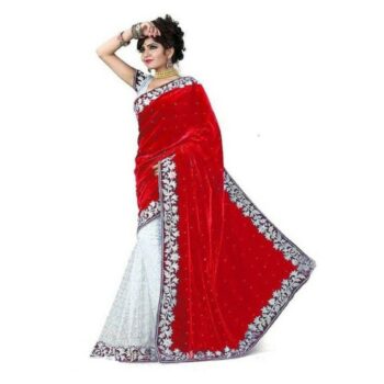 Varnam Gorgeous Embroidered Velvet Saree