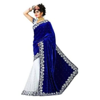 Varnam Gorgeous Embroidered Velvet Saree