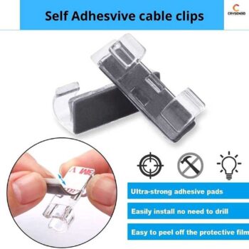 Wire Holder Clamp-Self Adhesive Cable Clip, Wire Holder Clamp Cord Organizer Desktop Cable, Car, Office and Home (Pack of 20)