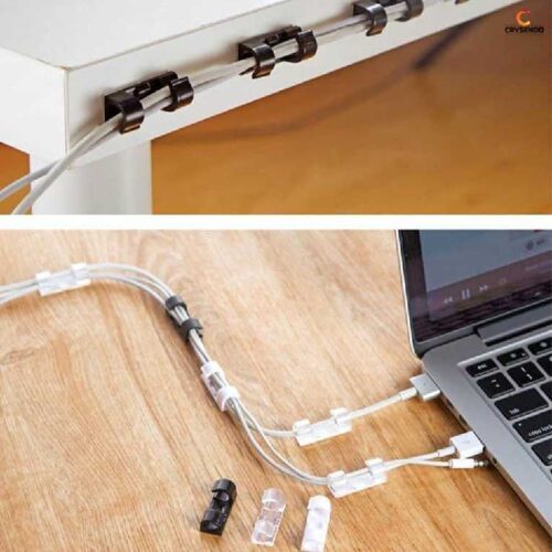 Wire Holder Clamp-Self Adhesive Cable Clip, Wire Holder Clamp Cord Organizer Desktop Cable, Car, Office and Home (Pack of 20)