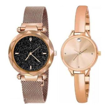 Women Stainless Steel Analog Watch Pack Of 2