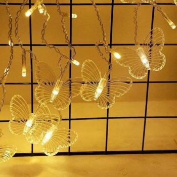 16 LED 3 Meter Butterfly Fairy String Lights, Christmas Lights for Diwali Home Decoration Plastic Material (Warm White) (Butterfly 16 Led)