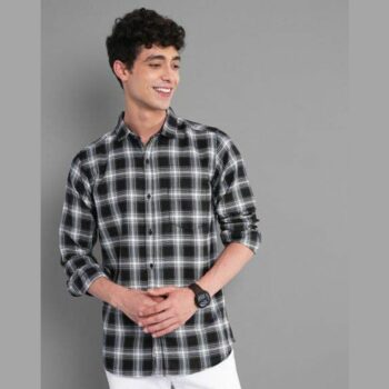 Blended Checkered Full Sleeves Slim Fit Casual Shirt