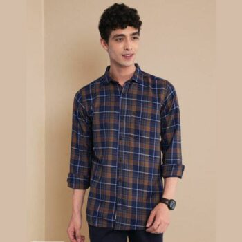 Blended Checkered Full Sleeves Slim Fit Casual Shirt