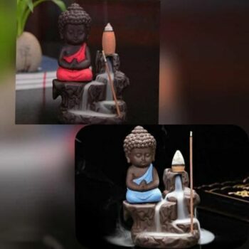 Combo Of Monk Buddha Smoke Fountain with 10 Smoke Backflow Cones