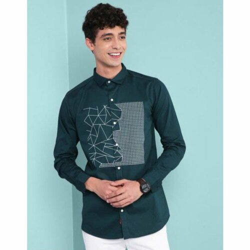 Cotton Printed Full Sleeves Slim Fit Casual Shirt