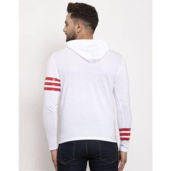 Cotton Printed Side Tape Full Sleeves Hooded T-Shirt