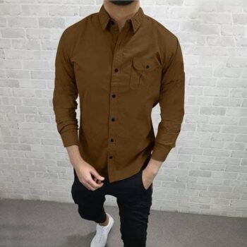 Cotton Solid Full Sleeves Slim Fit Casual Shirt