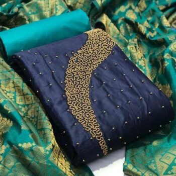 Delicate Chanderi Silk With Hand Work Navratri Dress Material / Suit Material