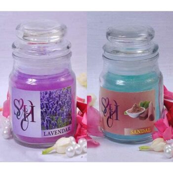 Flavour Glass Jar Candles (Pack of 2) Lavendar & Sandal