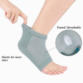 Gel Socks - Unisex Silicone Gel Heel Socks for Dry Hard Cracked Heels Repair Foot Care Support