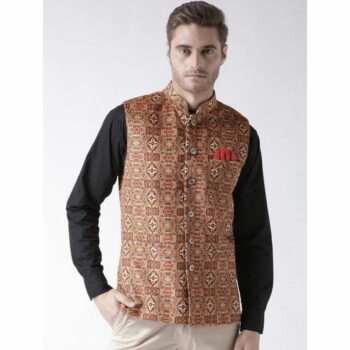 Men's Blended Sleeveless Festive Nehru Jacket / Waistcoat