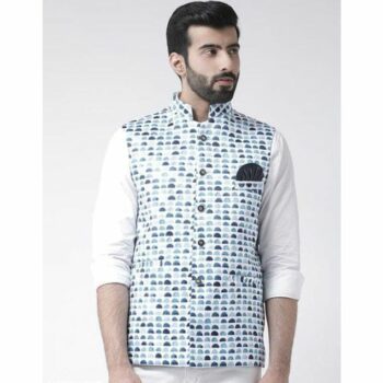 Men's Blended Sleeveless Festive Nehru Jacket / Waistcoat