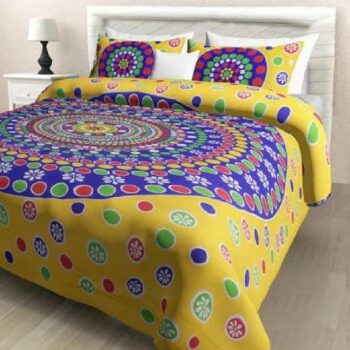 Pure Cotton Printed Jaipuri Double Bedsheet