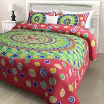 Pure Cotton Printed Jaipuri Double Bedsheet