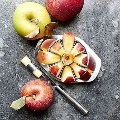 Stainless Steel Apple Cutter Slicer with 8 Blades and Handle