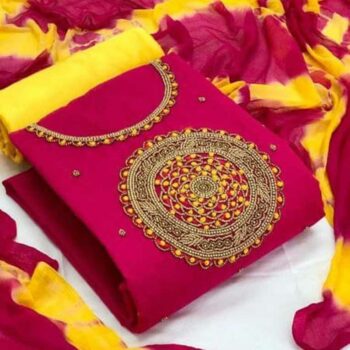 Trendy Katli Work Chanderi Silk Dress Material