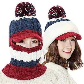 Women's Acrylic Hat Scarf Winter Beanie