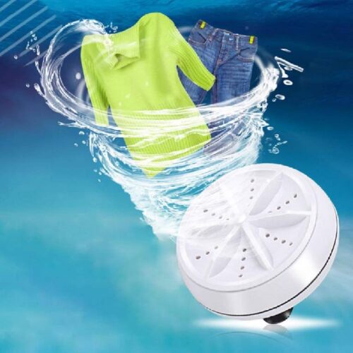 Automatic Portable Mini Washing Machine Ultrasonic Lightweight Turbo Washer With USB Cable for Home Camping Dorms Business RV Trip College Rooms 1