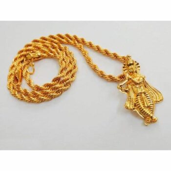 Ethnic Gold Plated Temple Pendant With Men's Chain