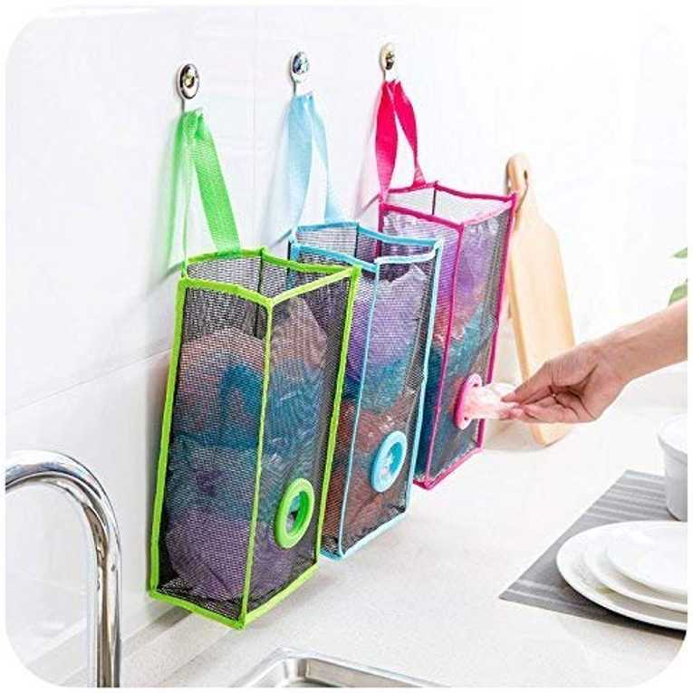 AG E-Com Mesh Reusable Net Hanging Breathable Garbage Grocery Shopping  Cloth Bag Storage Dispenser Holder Pouch- Trash B…