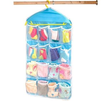 16 Pocket Storage Organiser, Pockets Clear Over Door Hanging Bag Shoe Rack Hanger Underwear Bra Socks Closet Storage Organizer