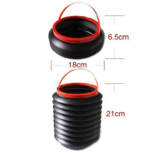 Car Dustbin Plastic Manual Lift Foldable Dustbin with Adjustable Hanging Strap for Car 4 Litre1