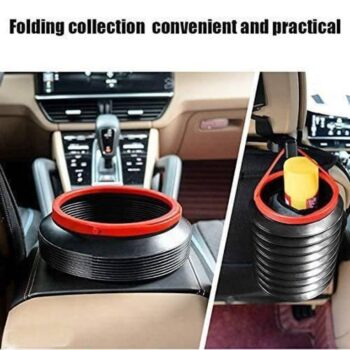 Car Dustbin Plastic Manual Lift Foldable Dustbin with Adjustable Hanging Strap for Car 4 Litre4