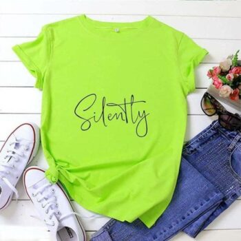 Cotton Printed Women's Silently T-Shirt