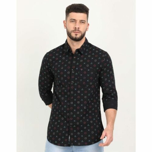Cotton Solid Full Sleeves Slim Fit Men's Casual Shirt