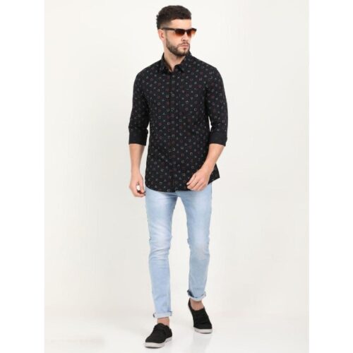 Cotton Solid Full Sleeves Slim Fit Mens Casual Shirt2