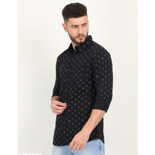 Cotton Solid Full Sleeves Slim Fit Mens Casual Shirt5