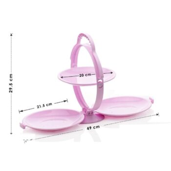 Foldable 3 Ply Plastic Fruit Plate Candy Dish (Assorted Color)