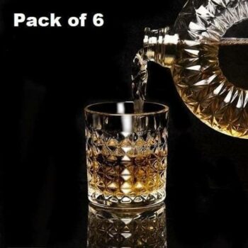 Glass Set - Glass Whisky Glass Set, Set Of 6, 265 Ml Each