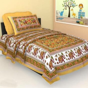 Jaipuri Single Bedsheet Cotton Printed