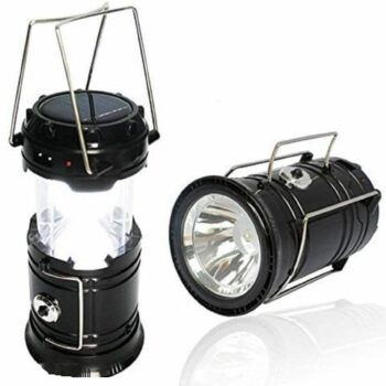 LED Solar Lamp With Power Bank & Torch Aluminium, Plastic Table Lantern