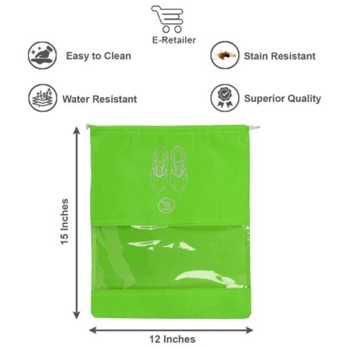 Non Woven Fabric Travelling Shoe Organising Bag with Transparent Window7