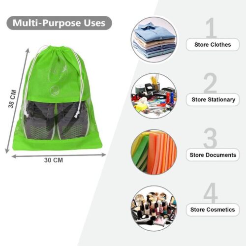 Non Woven Fabric Travelling Shoe Organising Bag with Transparent Window8