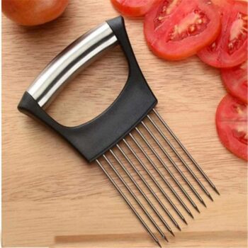 Onion Cutter- Stainless Steel Onion Cutter Holder with 10 Prong