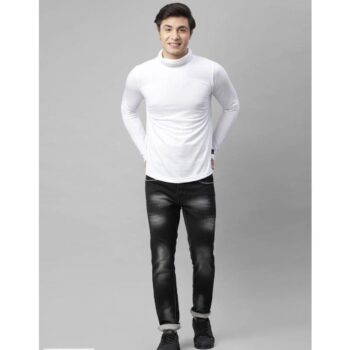 Rigo Cotton Solid Full Sleeves Mens Stylized Neck T Shirt13