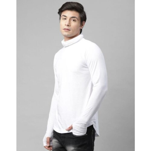 Rigo Cotton Solid Full Sleeves Mens Stylized Neck T Shirt14