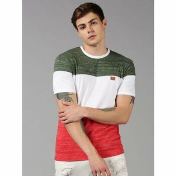 UrGear Cotton Color Block Half Sleeves Men's Round Neck T-Shirt