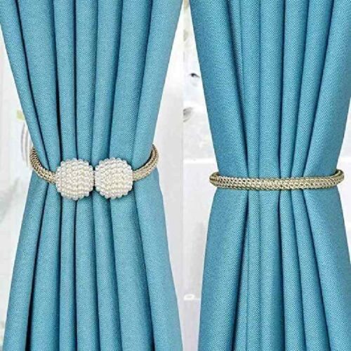Curtain Buckle - Polyester Modern Curtain Tieback Clips, Standard, Random Color, Pack of 2