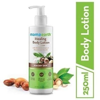 Mamaearth Healing Natural Body Lotion with Argan Oil & Macadamia Nut for women & men with dry skin 250ml