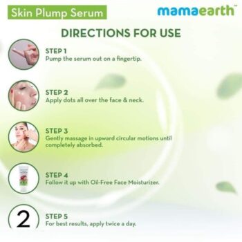 Mamaearth Skin Plump Serum For Face Glow, with Hyaluronic Acid & Rosehip Oil for Ageless Skin - 30ml