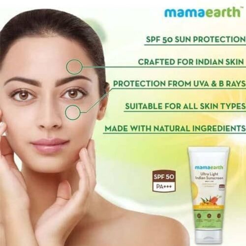 Mamaearth Ultra Light Indian Sunscreen, 80ml