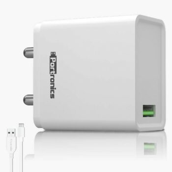 Portronics Adapto ONE POR-1104 3A Fast Charging Adapter with 1M Type C Cable (White)