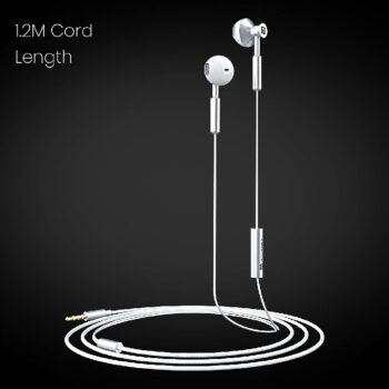 Portronics Ear 1 in-Ear Wired Earphones Crystal Clear Sound with Mic, I Metal Earbuds, TPE + Nylon Braided Wire (White)