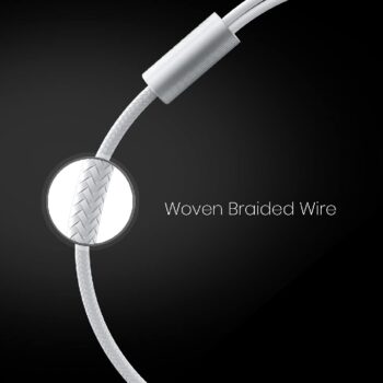 Portronics Ear 1 in-Ear Wired Earphones Crystal Clear Sound with Mic, I Metal Earbuds, TPE + Nylon Braided Wire (White)